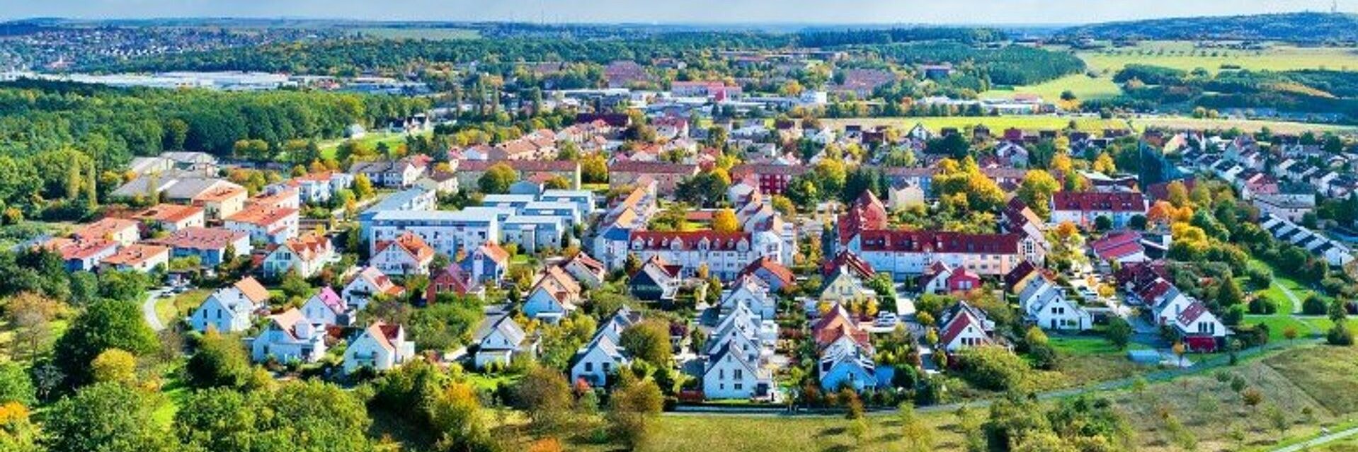Luftansicht der Gartensiedlung
