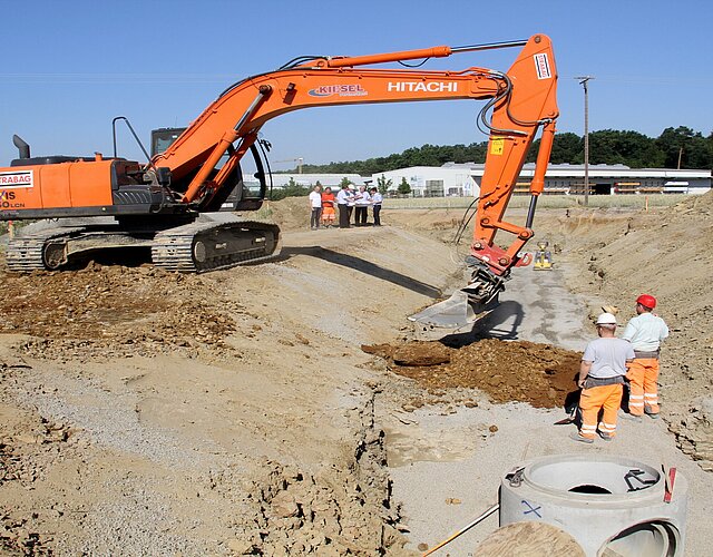 Bagger auf einer  Baustelle